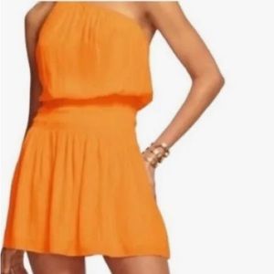 NWT Ramy Brook Leila sherbet smocked one shoulder dress